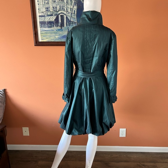 SAMUEL DONG dark jade green belted trench coat - Picture 10 of 12
